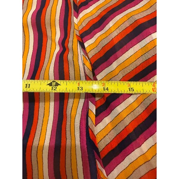 Trina Turk Striped Flutter Sleeve V-Neck Blouse S Multicolor Sheer Lined Womens - Picture 8 of 11